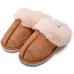 Winter New Thin Bottom Wool Sleeper Comfortable Slippers Couple Home Shoes Furry Indoor Warm Snow Boots Cotton Slippers
