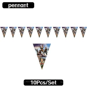 Fortnite Theme Birthday Party Decoration Supplies Shooting Game Tableware Cups Plates Tablecloth Balloon For Baby Shower Favors