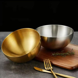 YESPERY Stainless Steel Salad Bowl Korean Rice Noodles Bowl Kitchen Tableware Food Container 15cm