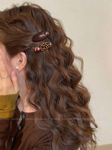 Retro High-End Leopard Print BB Hair Clip Side Bangs One-Word Clip Stylish Hair Accessories Universal Fashion Summer 2025