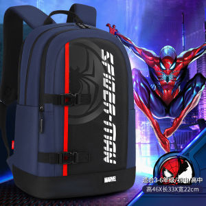 Iron Man Large Capacity Backpack for Boys Elementary School Students Spider Man Theme Water-Resistant Zipper Closure Disney