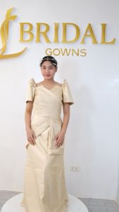 Modern Filipiniana dress pleated maxi dress woman dress formal attire dress casual dress