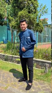 S&D PROJECT Baju Koko Muslim Bahan Toyobo Warna Navy S-XL Untuk Pria Dewasa Lengan Panjang