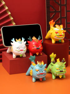 Chinese Zodiac Dragon Year Business Desktop Decoration Resin Craft Home Decor Multi-Function Mobile Phone Stand Good Luck Ornaments