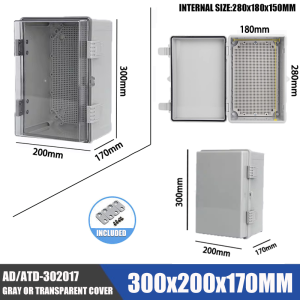 IP67 Waterproof Transparent ABS Plastic Enclosure Junction Box Outdoor Power Distribution Electronic Instrument Case