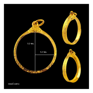 กรอบพระ งานรีดพับหลัง กรอบกลมทองยกซุ้ม งานทองอิตาลี 3.2*3.2ซม.