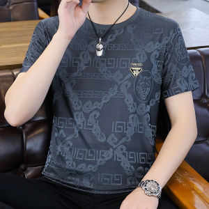 เสื้อยืดคอกลมแขนสั้นผู้ชาย ทรงหลวม สวมใส่สบาย ระบายอากาศได้ดี เสื้อผ้าลำลองสำหรับฤดูร้อน วัสดุอื่นๆ