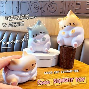Adorable Cartoon Cat Squeeze Toy Soft PU Slow Rebound Fidget Sensory Stress Relief Office Relax Holiday Creative Gifts decoração