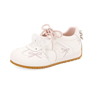 Josiny | Buckled Pink Soft Sole White Sneakers