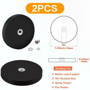Nam Châm Bọc Cao Su STP43 Có Ren Trong M4 Dùng Cho Đèn Làm Việc Ăng-ten Gương Chiếu Hậu & Dụng Cụ Sửa Chữa Phần Cứng Gói Nhiều Món