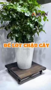 Đế Lót Chậu Cây Có Bánh Xe Loại Cao Cấp Tải 120kg Đế Để Chậu Cây Kệ Giá Đỡ Chậu Hoa Cây Cảnh Hình Vuông Màu Đen R35 Cm - Hàng Chính Hãng ANKAN