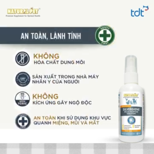 Chai xịt mau lành vết thương ngoài da Nano Silvergiene giảm hôi miệng viêm nha chu cho chó mèo Chai 60ml