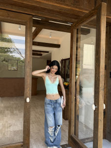 audwyn | Quần Jeans Rách Dập Nút Phong Cách Giặt Xước Ống Rộng Thấp Đ eo