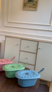 [3 & 6 pcs] Basi Prasmanan Susan Ice Blue Set FREE CENTONG | Wadah Sayur Bakul Nasi Hajatan Oval Segi Zamrud Oscar Biru Denim Murah Bisa COD