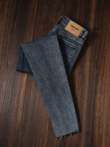 Blue Grey Womens Spring Autumn High Waist Slim Fit Jeans Elastic Tightened Tummy Control Bootcut Pencil Pants Casual Cotton Stretch Denim