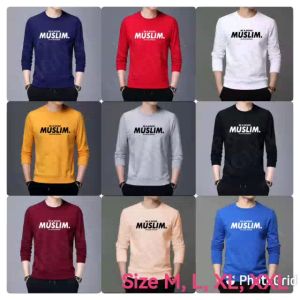 Bisa COD Sweater Keren Kaos Pria Distro Crewneck Cowo Elegan Muslim Sweatshirt Kekinian Sweter Bagus