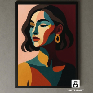 Tranh Nghệ thuật "Đen Vàng Xanh" VIETSMART ART - Acrylic 45 x 60cm