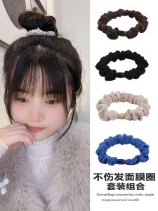 Black Elastic Hair Ties for Women Seamless Hair Bands No Damage to Hair Ponytail Holder Korean Style Fashion Hair Accessories