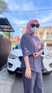 One Set NioNio Stelan Wanita Terbaru Fashion Muslimah Viral Pakaian Perempuan Masa Kini