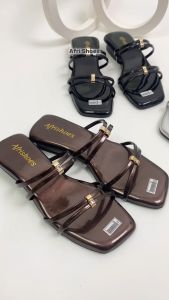 Giishel Sandal Flat Heels Wanita Hak Tahu 2cm Kekinian