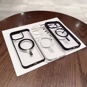 Ultra-Thin Anti-Yellowing Magnetic Case For iPhone 17 Air 12 13 14 15 16 Pro Max Plus Shockproof Hard PC+TPU For Magsafe Cover