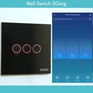 BARDI Wall Switch EU 3 Gang – Putih/Hitam