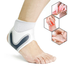 1PC Adjustable Compression Ankle Sleeve Elastic Breathable Ankle Brace Guard Foot Anti-Sprain Support Heel Protective Strap for Sports Basketball Running