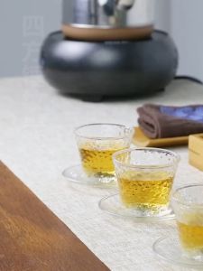 Ấm Bình Thủy Tinh Họa Tiết Vẩy Cá Có Lõi Lọc Inox 304 Dùng Pha Các Loại Trà