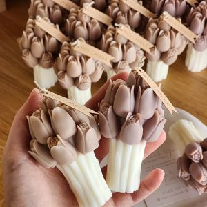 3D tulip bouquet silicone mold DIY flowers aroma candles plaque ornament handmade gift soap candle wedding gift