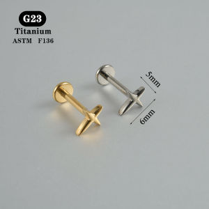 1PC ASTM F136 Titanium Zircon Flat Back Earring 12 Styles Trendy Ear Studs Lobe Helix Tragus Cartilage Piercing Jewelry 1.2x8mm