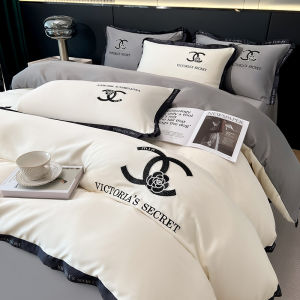 Washed Ice Silk Bedding Set Luxury Four-Piece Queen Size Bedding European Style Summer Lightweight Breathable Silk Sheets