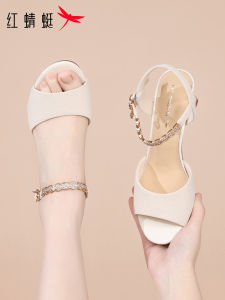 Reddragonfly | Summer New Soft Sole Outside Wear One Strap Coarse Heel Elegance Sandals