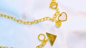 [TSK Stainless]Paper Clip Stainless Gold Necklace