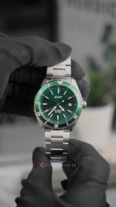 Jam Tangan Pria Expedition Automatic EXP EX 6860 MABSSDN Green Dial Silver Stainless Steel Strap