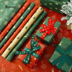 [Dizoey]Christmas Gift Wrapping Paper Snow Cathaya Xmas Elements Gift Paper Wedding Holiday Diy Crafts Gift Box Packaging 75×50cm