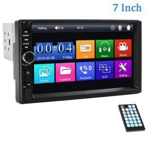 Hippcron 7” 1din Carplay Android Auto 12V Car Radio MP5 Multimedia Player FM Receiver ISO Power Aux Input USB BT Mirror Link
