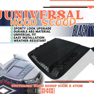 OCAS UNIVERSAL 51X47CM CAR AIR FLOW INTAKE HOOD SCOOP BLACK (12191)