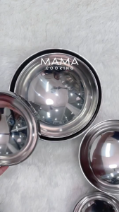 Mama Cooking - ชามสแตนเลสเกาหลี หนา 2 ชั้น ถ้วยสแตนเลสเกาหลี ขนาด 12 14 16 18 20 ซม. สำหรับใส่ข้าว กับข้าว หรืออาหารเกาหลี