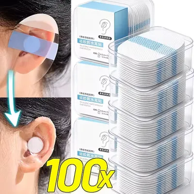 100Pcs Disposable Invisible Waterproof Ear Patches Swimming Ear Protection Essential for Bathing Protection Against Water Entry