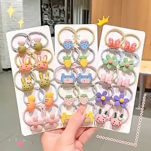 1 Set Ikat Rambut Korea Aksen Bunga Daisy Karakter / Aksesoris WANITA Karet Rambut Anak AK01