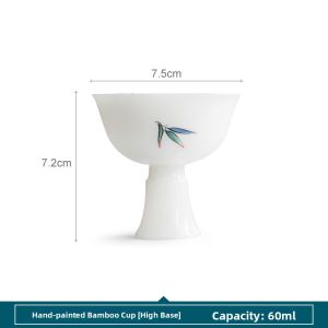 SANXUN | Hand-painted Bamboo High-footed Tea Cup for Gongfu Tea Set