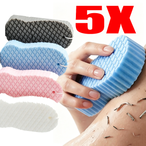 5Pcs Magic Body Exfoliator Sponge / Handheld Comfortable Shower Cleaning Brush / Effective Skin Polishing Scouring Pad / Daily Bathroom Body Care Accessory