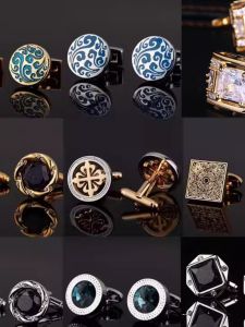 Business Style Mens Shirt Cufflinks And Sleeves Buttons High End Gift Box Set Fashionable Copper Material Mens And Womens