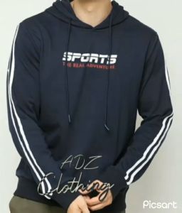Jaket Hoodie Casual Outdoor SPORTS Adventure Pakaian Pria Wanita Lengan Panjang Bahan Kain Fleece Warna Navy Blue Distro Ready Size XS-XXL-3XL Pemesanan Bisa COD Atau Bayar Ditempat