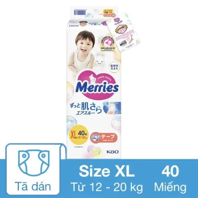 Tã Dán Merries chính hãng Nhật Bản NB 76S70 M56 L48 XL40