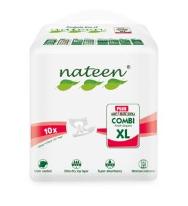 Nateen Combi Maxi Adult Diaper – Overnight Leak-Free Breathable Comfort Fit (XL 40pcs)