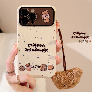 JIFANPAUL | Cute Ins Style Bear Phone Case for iPhone 15 Pro Max iPhone 14 iPhone 13 Pro iPhone 12 Pro iPhone 11 iPhone XS iPhone XR with Creative Fuzzy Decoration Silicone Shockproof Full Coverage Soft Shell