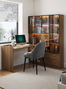 PAMEDI | Luxury Practical Corner Desk with Bookshelf Combination