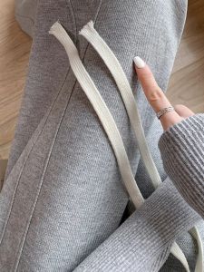 Pure Cotton Sporty Casual Sweatpants Womens Spring Autumn New Thin Slim Loose Banana Straight Leg Wide Leg Autumn Winter