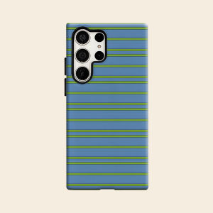 BILIBILI | Blue Green Horizontal Stripes Luxury Fashion Full Lens Protective Case for Samsung Galaxy S26 S25 S24 A56 A36 Plus Ultra